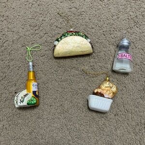Taco and food Themed Ornaments Set